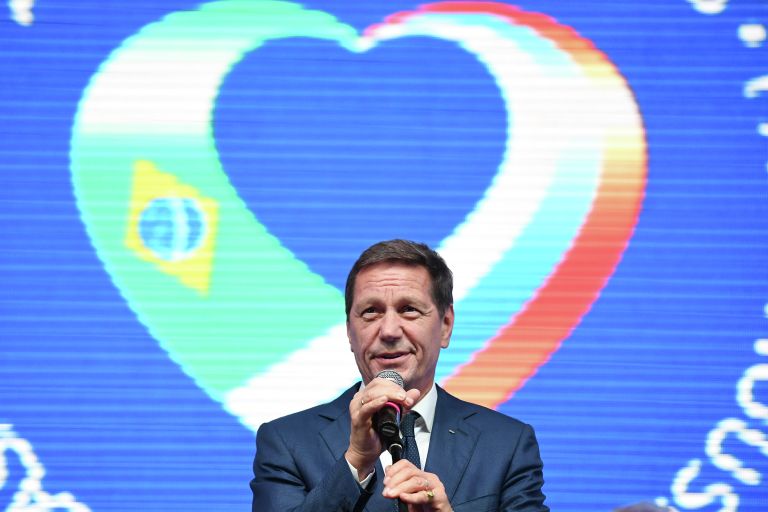 Президент ОКР Александр Жуков на церемонии открытия Дома болельщиков олимпийской сборной России в Рио-де-Жанейро Президент ОКР Александр Жуков на церемонии открытия Дома болельщиков олимпийской сборной России в Рио-де-Жанейро