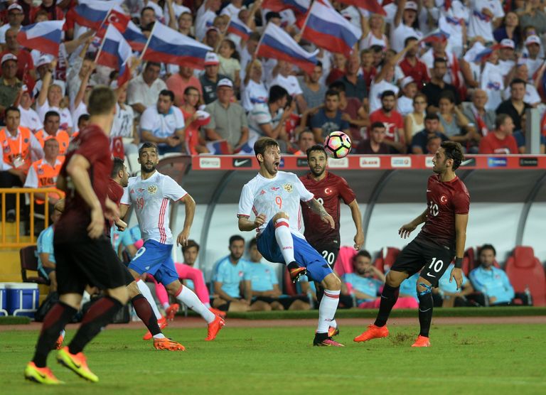 Игровой момент матча Турция - Россия