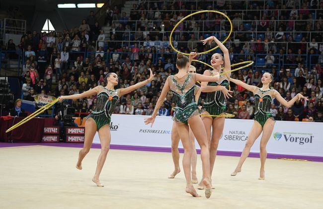Спортсменки сборной России по художественной гимнастике
