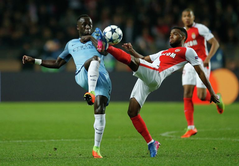 Игровой момент матча Монако - Манчестер Сити