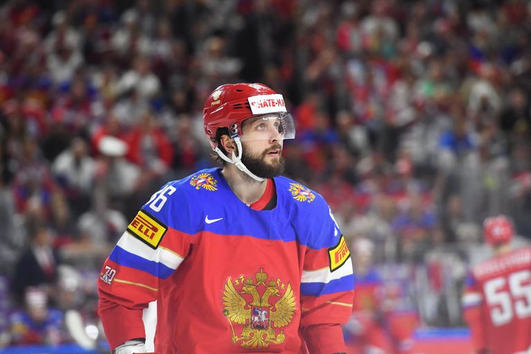 Нападающий сборной России Никита Кучеров Нападающий сборной России Никита Кучеров