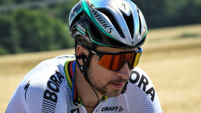 Словацкий велогонщик Петер Саган из команды Bora-Hansgrohe Словацкий велогонщик Петер Саган из команды Bora-Hansgrohe