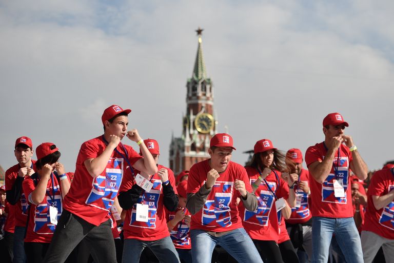 Участники массовой спортивной тренировки Участники массовой спортивной тренировки