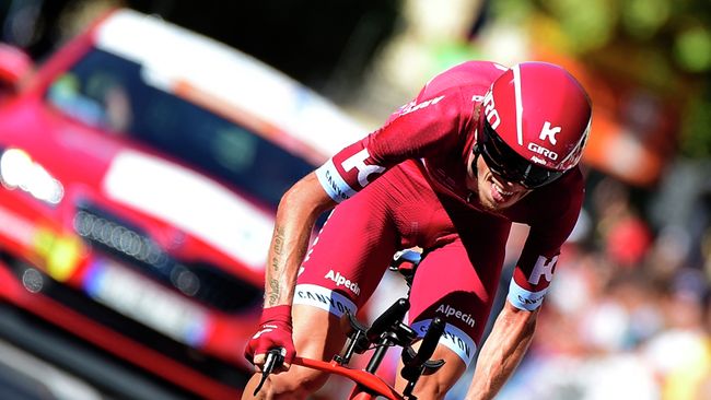Российский велогонщик команды Katusha-Alpecin Ильнур Закарин