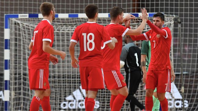 Игровой момент матча Россия - Португалия