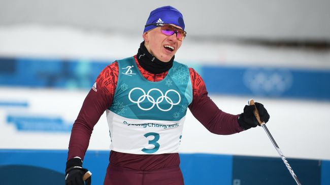 Российский спортсмен Александр Большунов