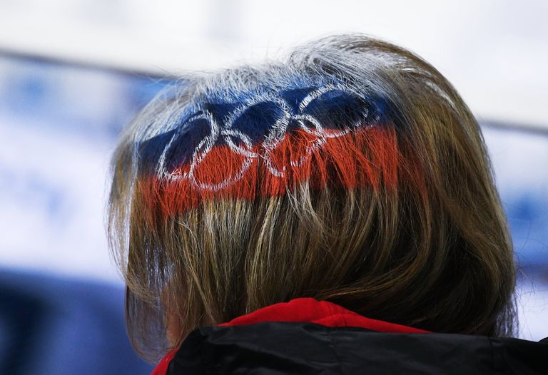 Болельщица сборной России по хоккею Болельщица сборной России по хоккею
