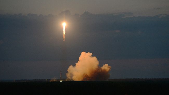 Пуск ракеты с космодрома Плесецк