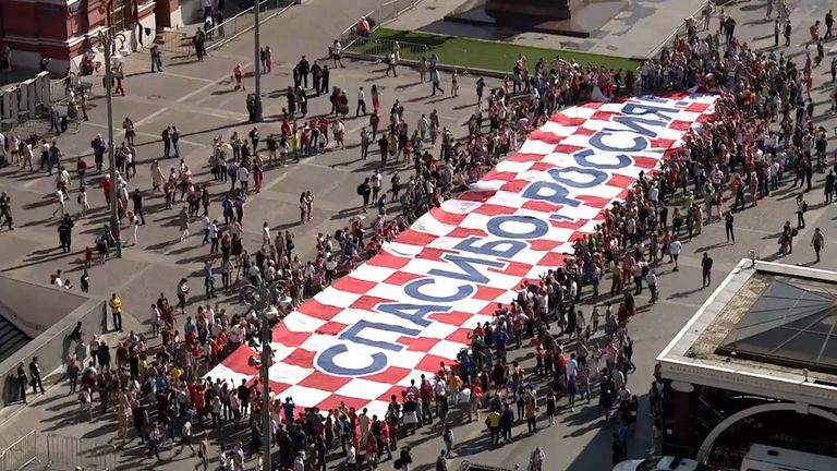 50-метровый баннер благодарности от хорватов