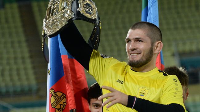 Чемпион абсолютного бойцовского чемпионата (UFC) в легком весе россиянин Хабиб Нурмагомедов Чемпион абсолютного бойцовского чемпионата (UFC) в легком весе россиянин Хабиб Нурмагомедов