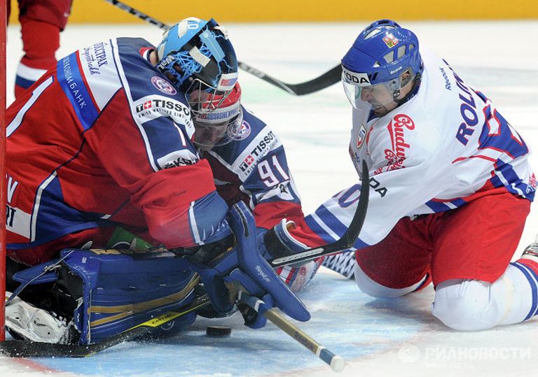 Игровой момент матча Россия – Чехия Игровой момент матча Россия – Чехия