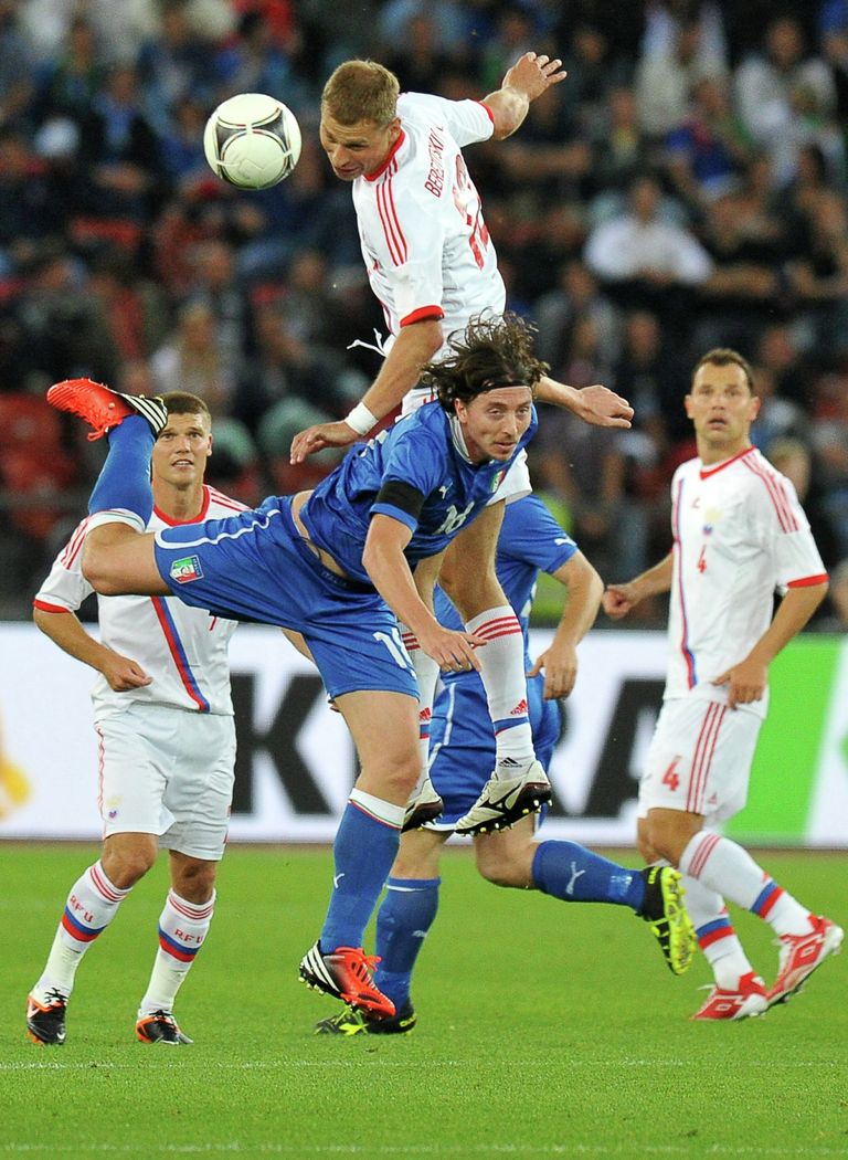 Игровой момент матча Италия - Россия
