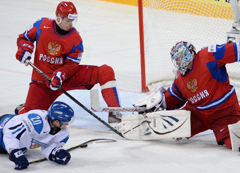 Игровой момент матча Россия - Финляндия Игровой момент матча Россия - Финляндия