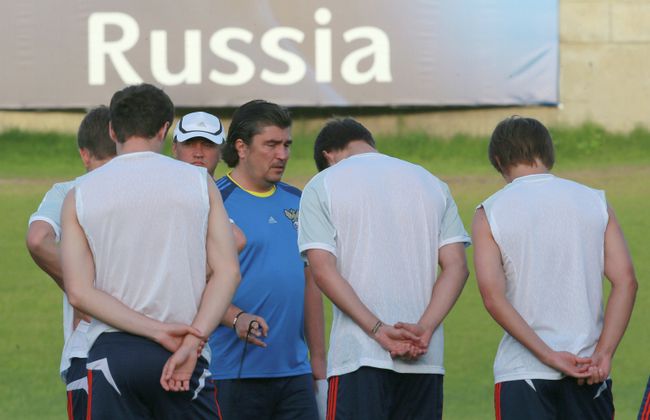 Тренировка молодежной сборной России по футболу