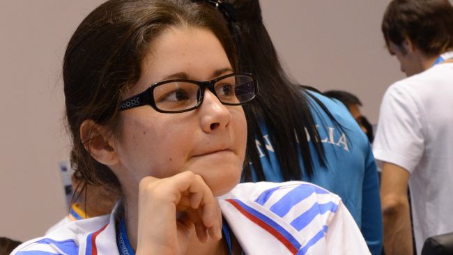 Российская спортсменка Анастасия Боднарук в матче первого тура женского шахматного турнира Российская спортсменка Анастасия Боднарук в матче первого тура женского шахматного турнира
