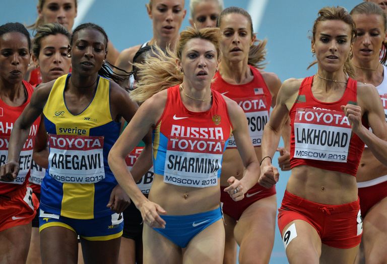 Российская спортсменка Екатерина Шармина (в центре) Российская спортсменка Екатерина Шармина (в центре)