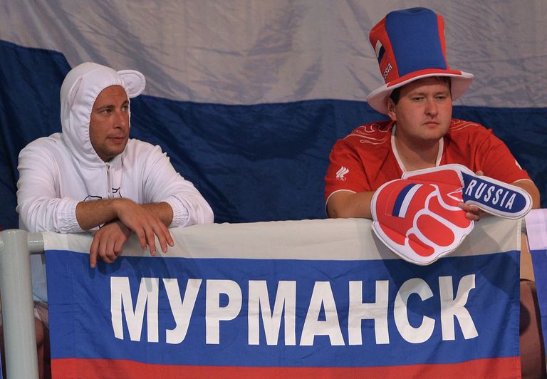 Российские болельщики на матче группового раунда чемпионата Европы по баскетболу среди мужчин между сборными командами Турции и России