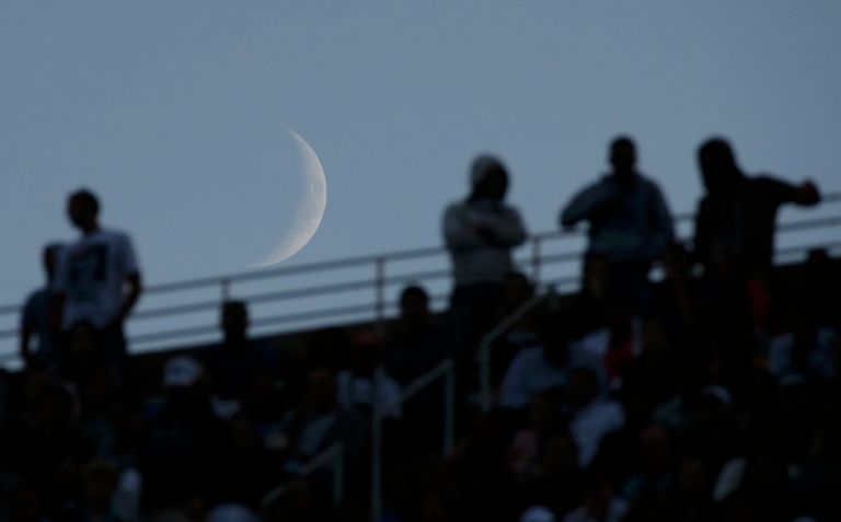 Кадр Луны во время финального матча US Open-2013 между Надалем и Джоковичем Кадр Луны во время финального матча US Open-2013 между Надалем и Джоковичем