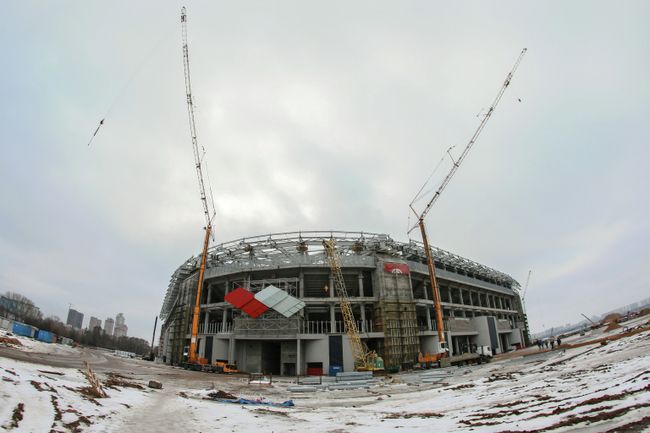 Внешний вид строящегося стадиона Открытие Арена в Москве Внешний вид строящегося стадиона Открытие Арена в Москве