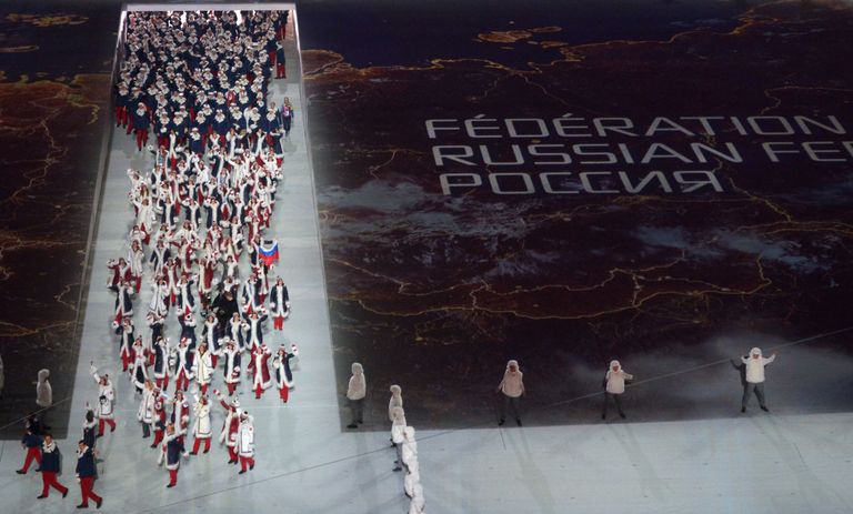 Представители России во время парада Представители России во время парада