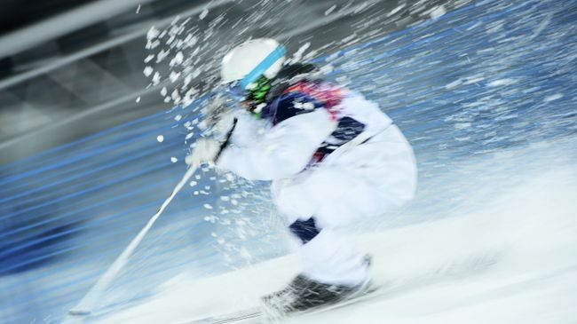 Спортсмен в финале могула