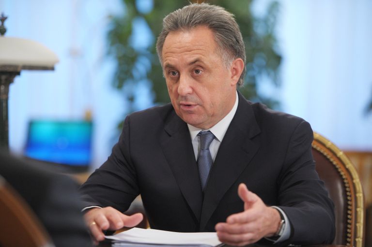 Министр спорта РФ Виталий Мутко во время встречи с президентом России Владимиром Путиным