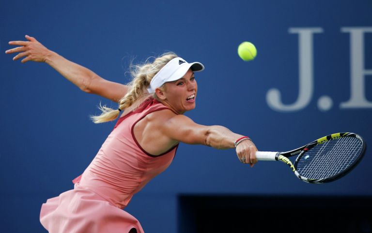 Каролина Возняцки в финальном матче US Open Каролина Возняцки в финальном матче US Open