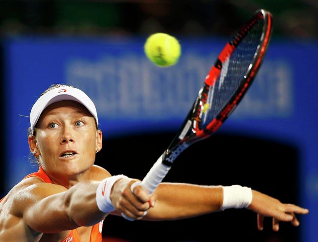 Саманта Стосур в матче второго круга Australian Open Саманта Стосур в матче второго круга Australian Open