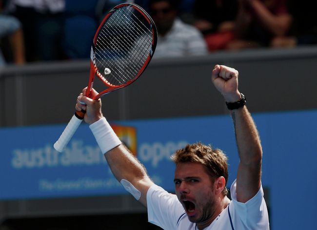 Станислас Вавринка в матче четвертого круга Australian Open Станислас Вавринка в матче четвертого круга Australian Open