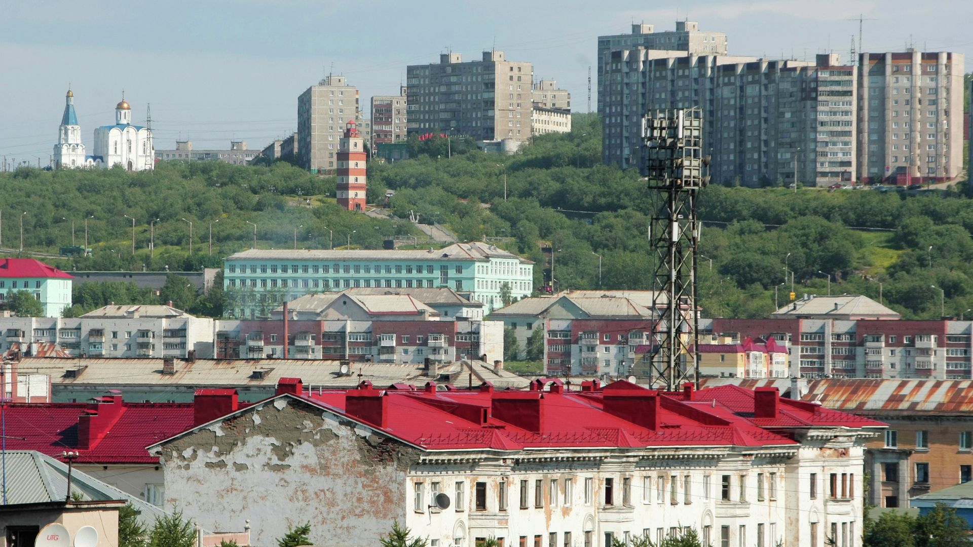Вид города Мурманска со стороны порта Вид города Мурманска со стороны порта - РИА Новости, 1920, 27.08.2020