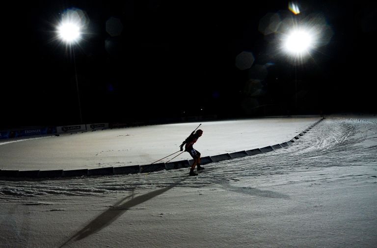 Спортсменка на дистанции спринта среди женщин на чемпионате мира по биатлону в финском Контиолахти Спортсменка на дистанции спринта среди женщин на чемпионате мира по биатлону в финском Контиолахти