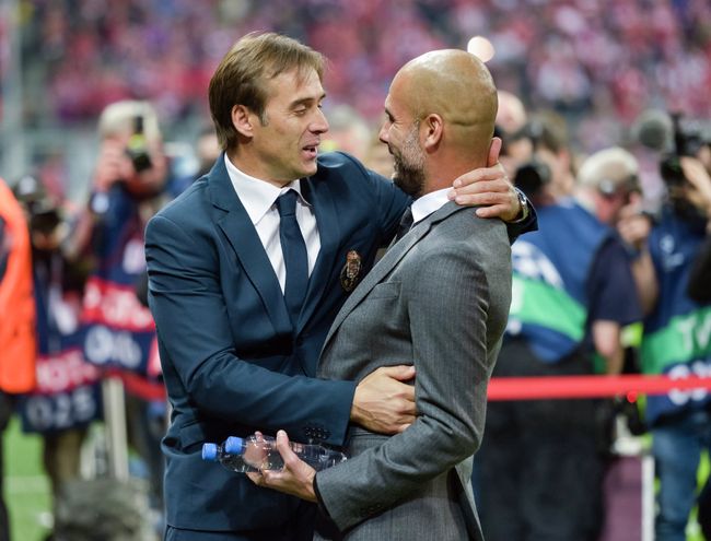 Хулен Лопетеги и Хосеп Гвардиола (слева направо) Хулен Лопетеги и Хосеп Гвардиола (слева направо)