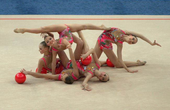 Спортсменки сборной России по художественной гимнастике