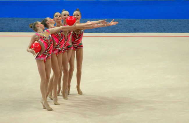 Спортсменки сборной России по художественной гимнастике