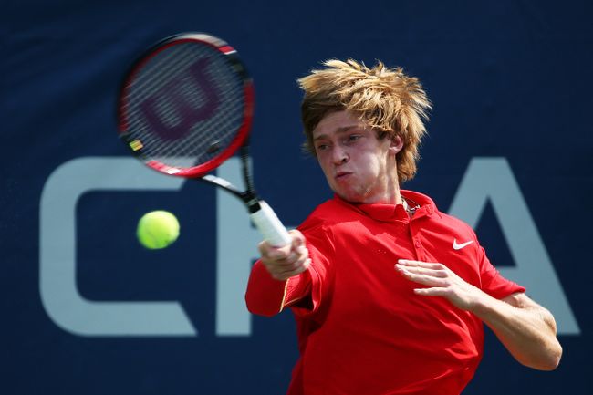 Андрей Рублев в матче US Open Андрей Рублев в матче US Open