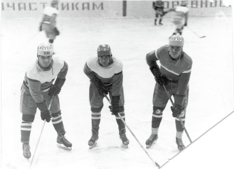 Слева направо: Геннадий Першин, Сергей Граудин, Владимир Пивоваров, 1975 год