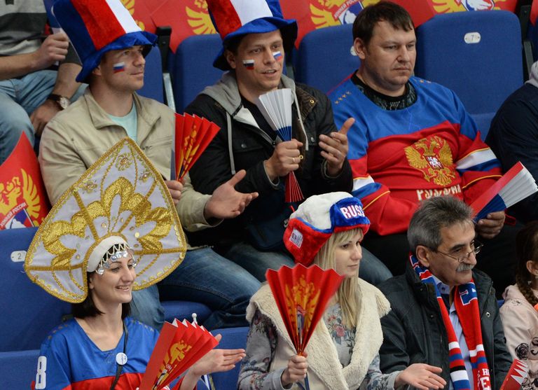 Болельщики сборной России во время матча