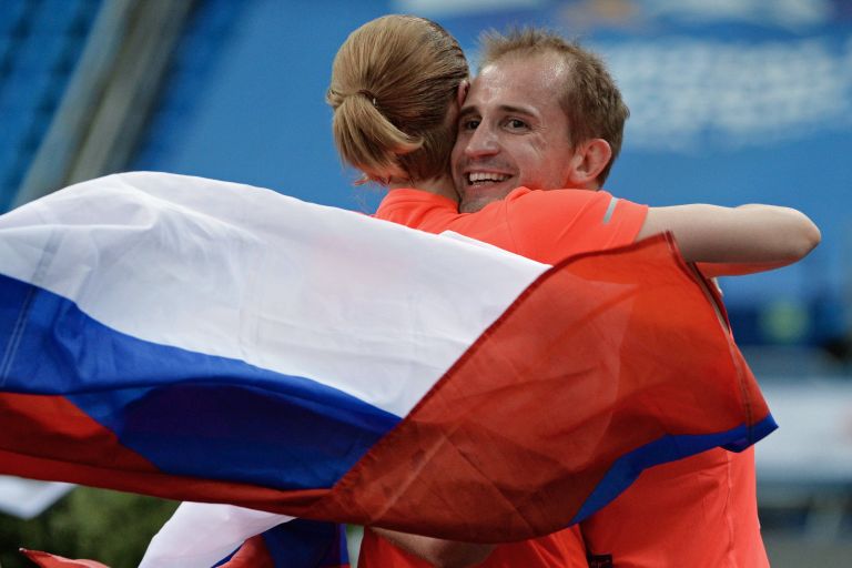 Российские спортсмены Доната Римшайте и Александр Лесун Российские спортсмены Доната Римшайте и Александр Лесун