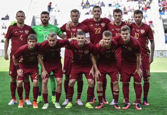 Футболисты сборной России