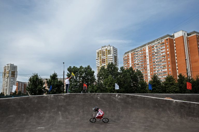 Ярослава Бондаренко на чемпионате России по велоспорту BMX в Москве