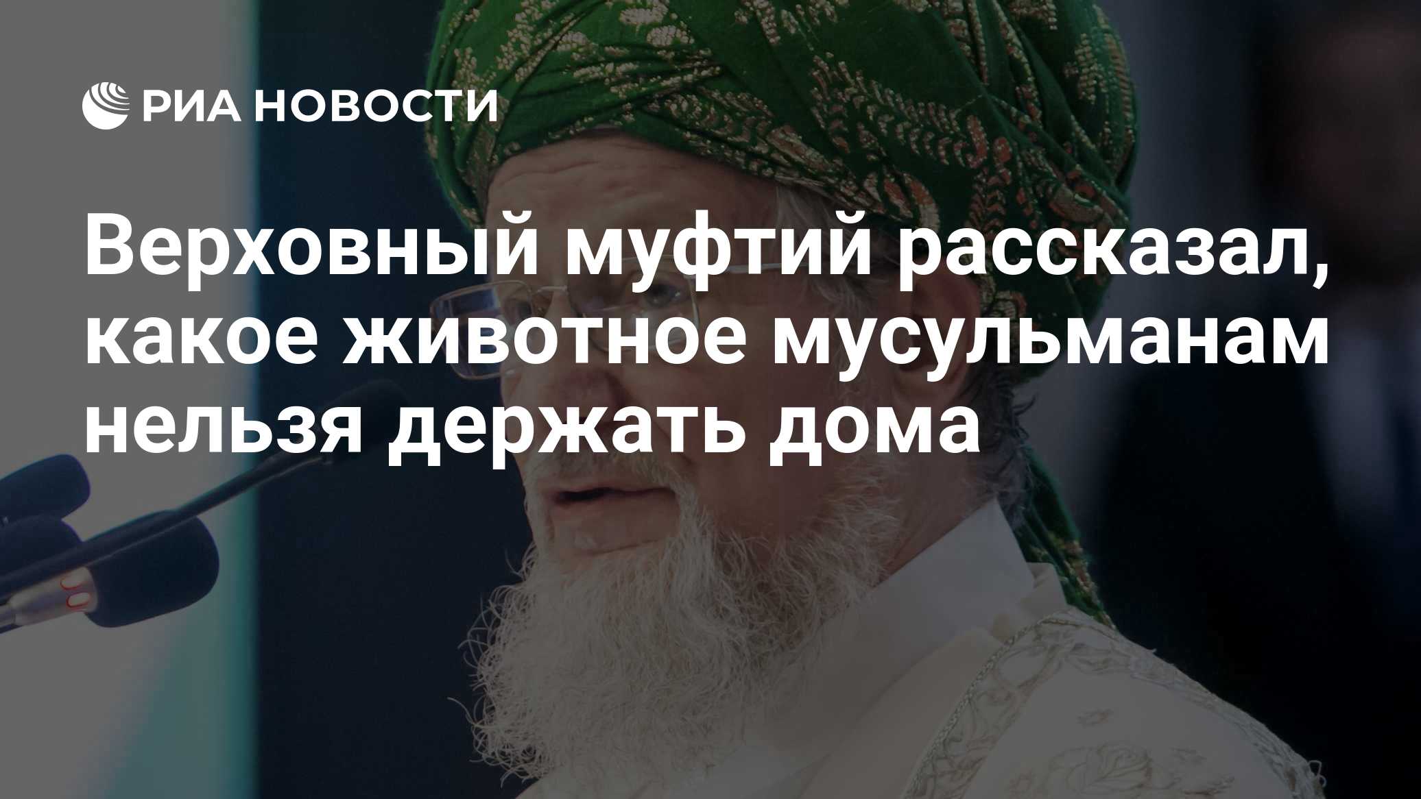 Верховный муфтий рассказал, какое животное мусульманам нельзя держать дома