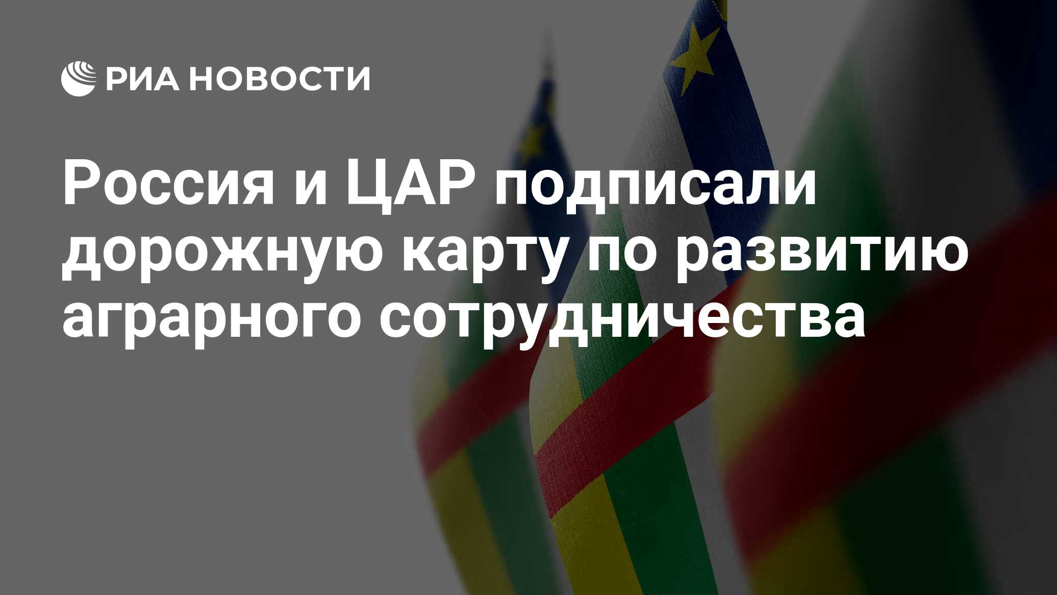 Россия и ЦАР подписали дорожную карту по развитию аграрного сотрудничества